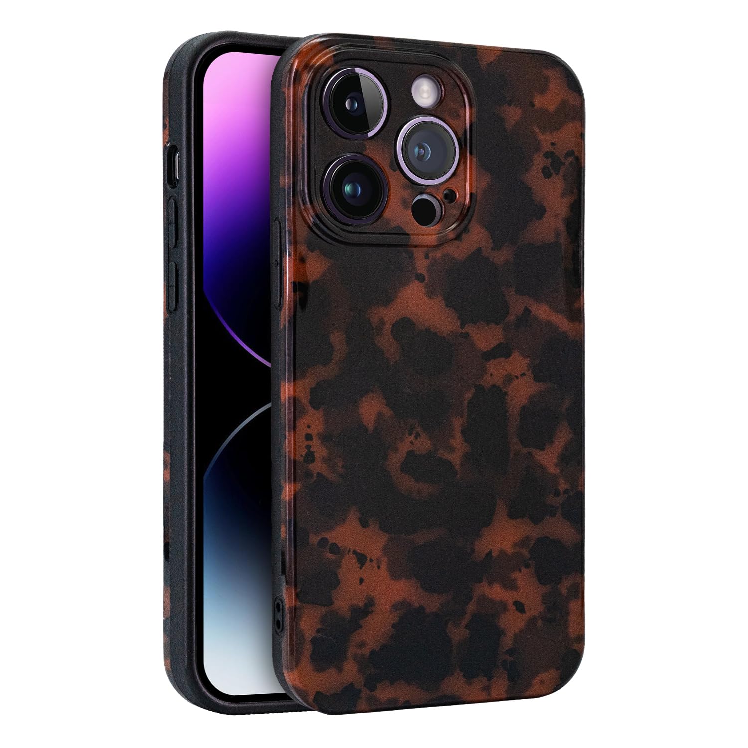 Aijohnny Phone Case for iPhone 14, Lightweight Tortoise Shell TPU Slim Phone Cover for Women, Drop Protection Shockproof Protective Phone Holder (for