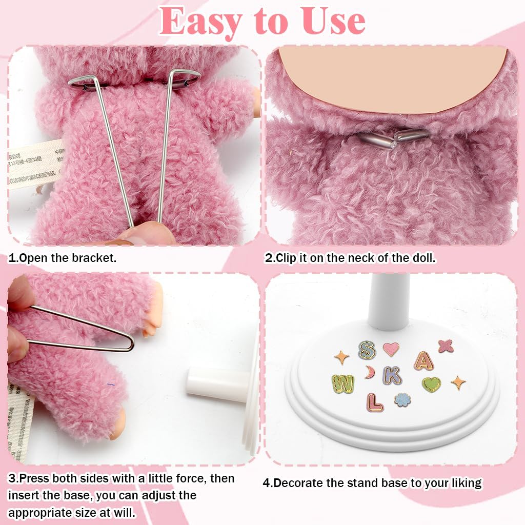 WALLFID Adjustable Doll Stand,Figure Stand,Display Holder for Doll,Toy Stand Accessories,Stand with Waist Clip, Stable Support for Collectible & Photography,Dolls Not Included (3pcs(10cm))