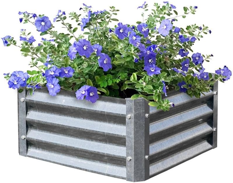 EarthMark MGB-L021 Bajo Series 22 x 22 x 10 in. Square Galvanized Metal Planter