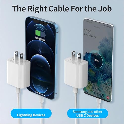 Miniatura 6 de Apple MFi Certified iPhone Fast Charger 3Pack, iGENJUN 20W USB C Charger Wall Charger Block with PD 3.0, Compact USB C Power Adapter for iPhone 1414