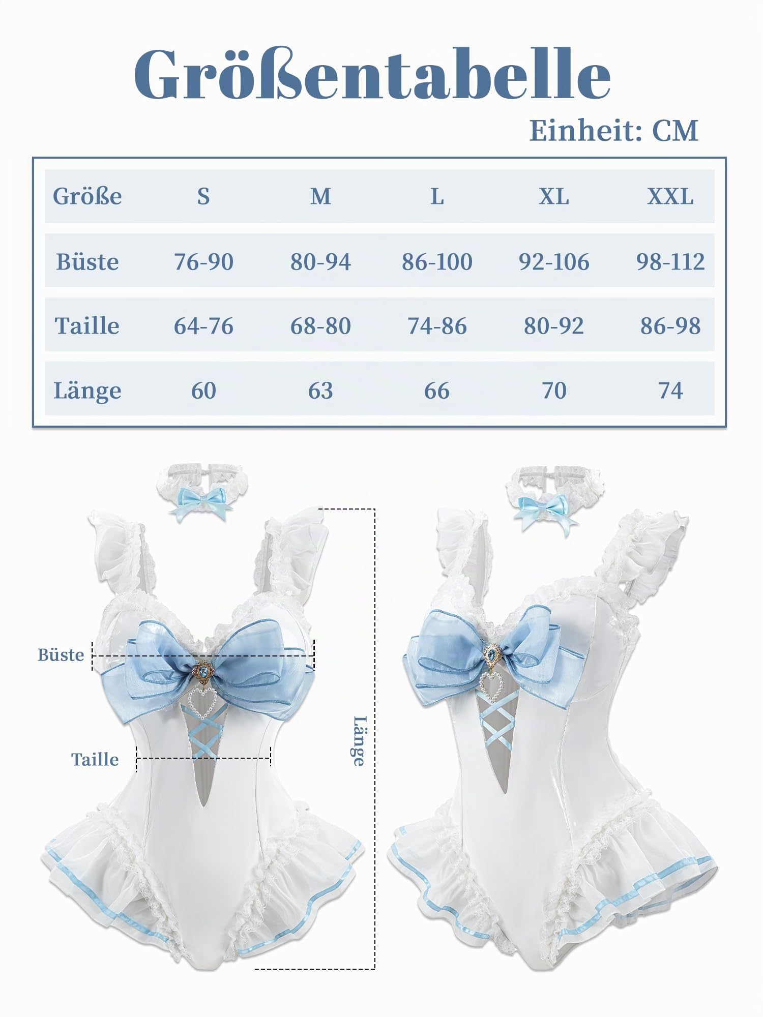 Bunny Kostüm Frauen Sakurajima Mai Cosplay Kostüm Anime Senpai Bunny Suit mit Ohren,Erwachsene