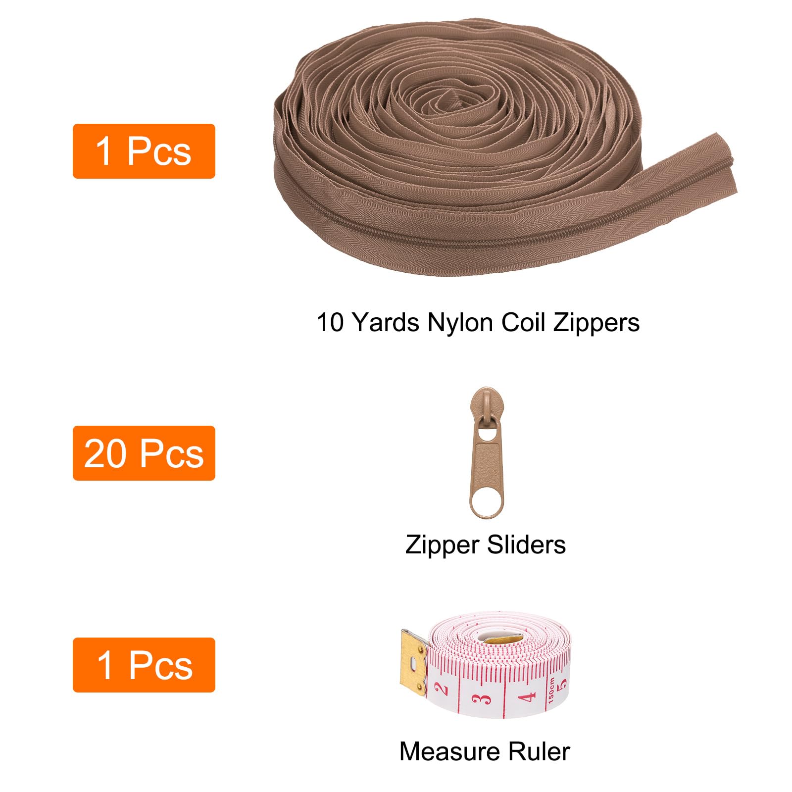 uxcell #3 10 Yards Nylon Coil Zippers - Image 3