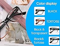 Vista 6 de Reading Glasses for Men Lightweight Square Readers Stylish Cheaters Reader Glasses Spring Hinge Comfortable Fit 4 Pack