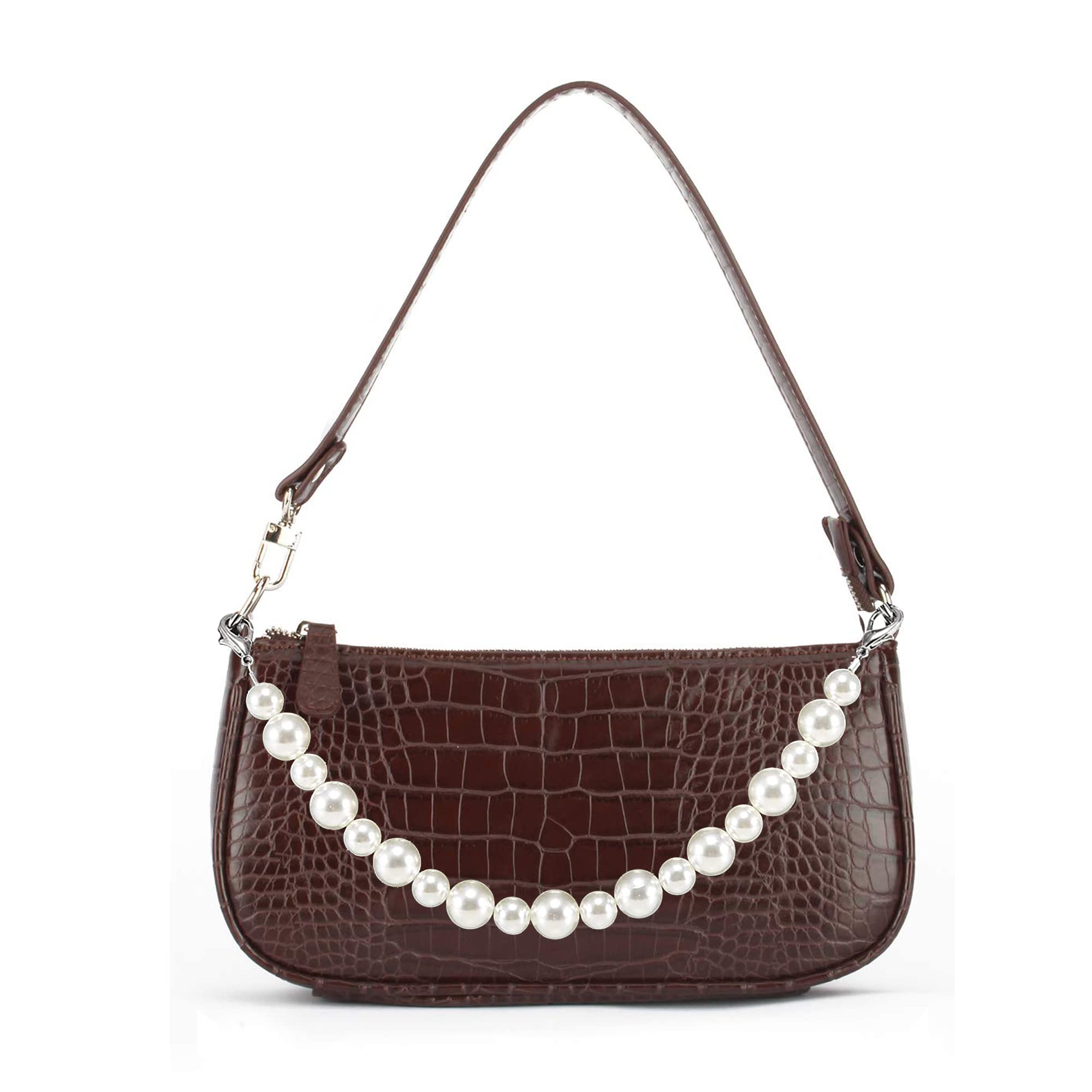 Retro Shoulder Bag 90s Shoulder Bag With Vegan Crocodile Embossing