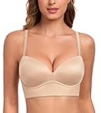 Women's Push Up Wireless Padded Pullover Lace Plunge Multiway Comfortable T-Shirt Longline Bra