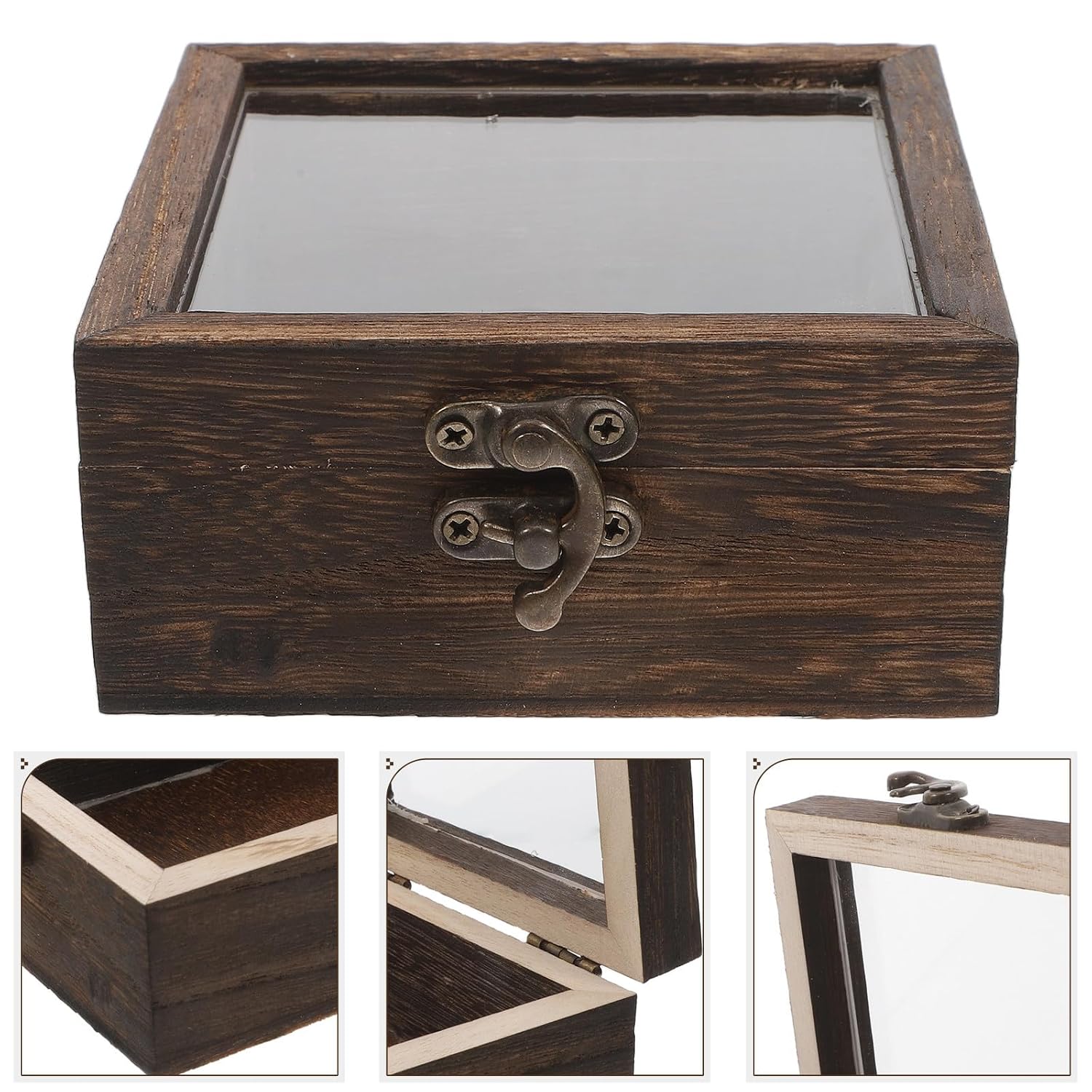 Vaguelly Wooden Insect Specimen Display Box with Lid for Small Accessories and Jewelry, Featuring Easy Storage and Multifunctional Design, for Home Decor and Wedding Displays
