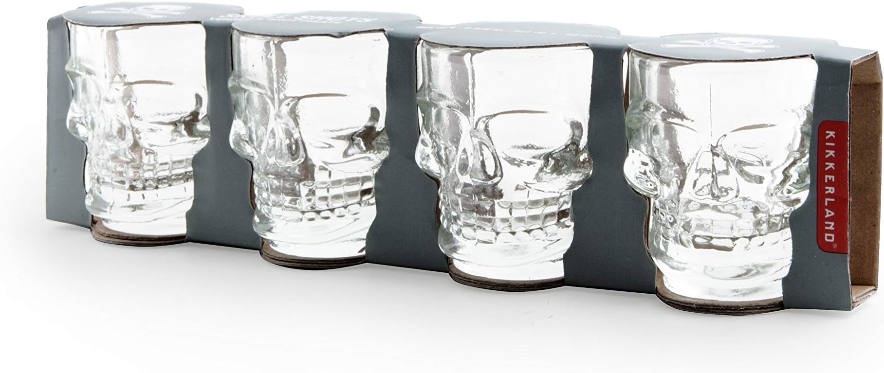 KIKKERLAND Skull Shot Glass, 4 Count (Pack of 1)