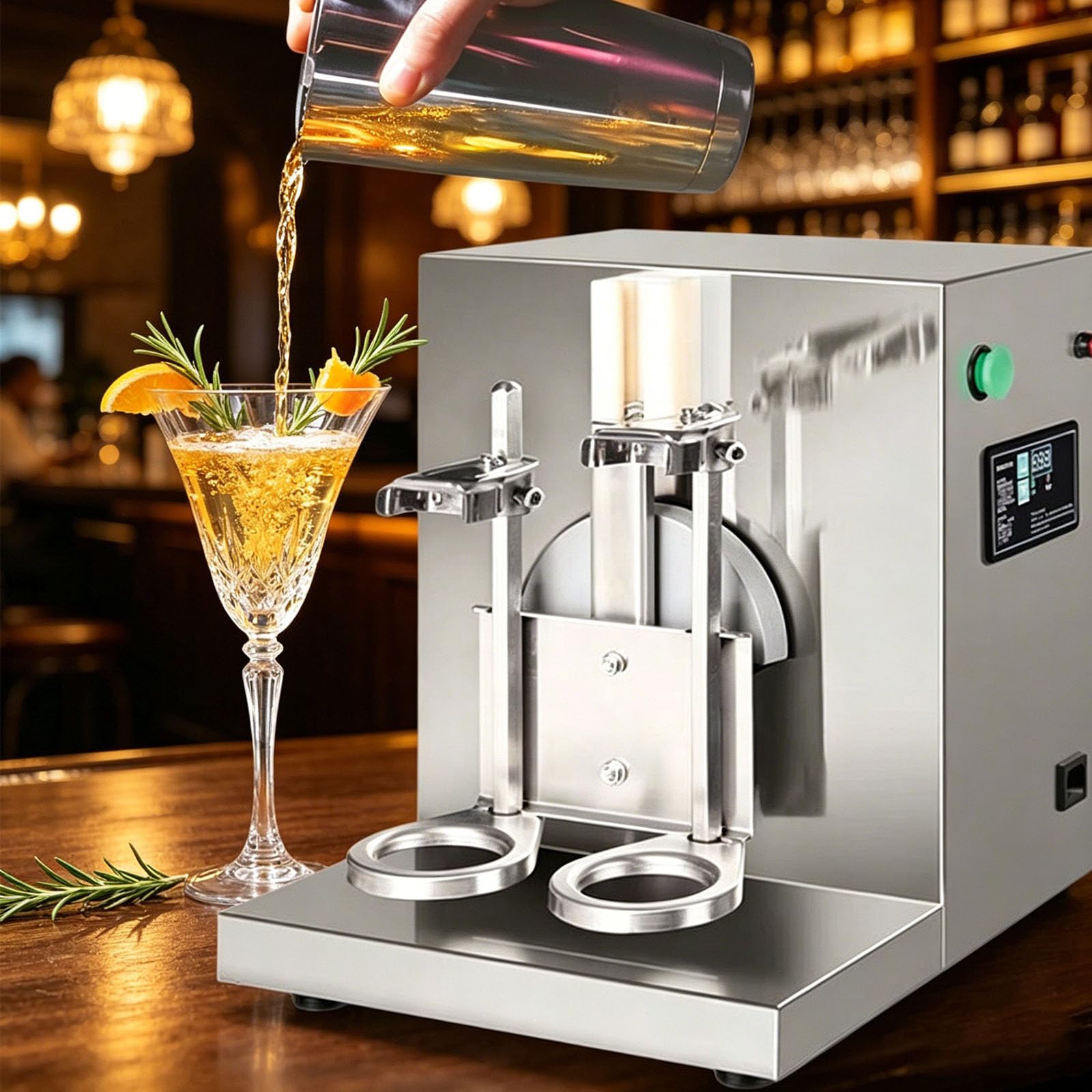 Gewerblicher Doppelrahmen Getränkemixer,Rostfester Edelstahl Milchtee Shaker Mit Doppeltassen,Digitaler Zeitschalter,Stabile Rotation,Vielseitig Für Cocktails,Wein Und Milchgetränke