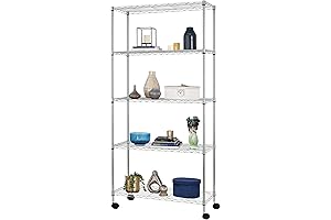 Heavy Duty 5-Tier Wire Shelving Unit with Wheels