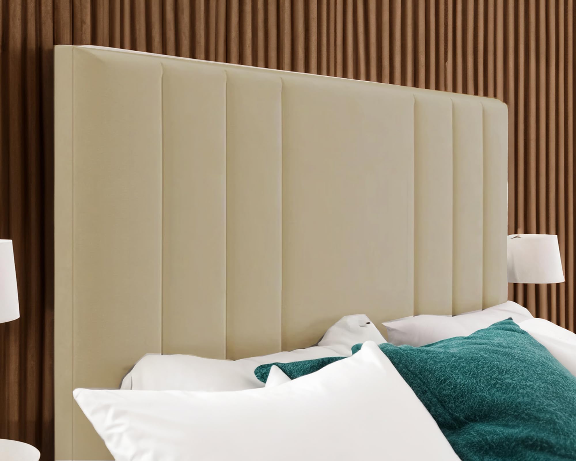 QUALITY RIO CHENILLE HEADBOARD - 2FT6, 3FT, 4FT, 4FT6, 5FT, 6FT SIZE HEADBOARD WITH 30" HEIGHT - BEAUTIFUL DESIGN DIVAN BED HEADBOARD (CREAM, 4FT SMALL DOUBLE)