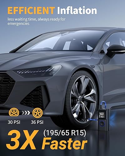 Miniatura 2 de Compresor de aire portátil para inflador de neumáticos, bomba de bicicleta inalámbrica de 150 PSI, bomba de aire para automóvil, motocicleta,