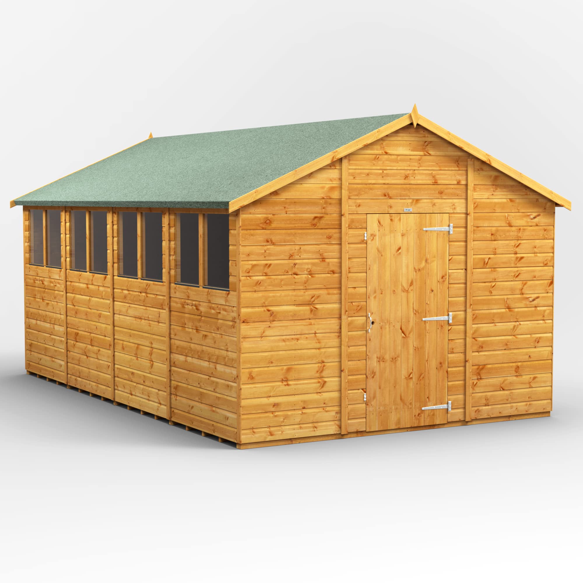 POWER High Grade Premium Apex Garden Wooden Shed with Security Features, PVC Window Sills, Door & Window Flexibility, made from Extra Thick Timber & Toughened Glass — view 7