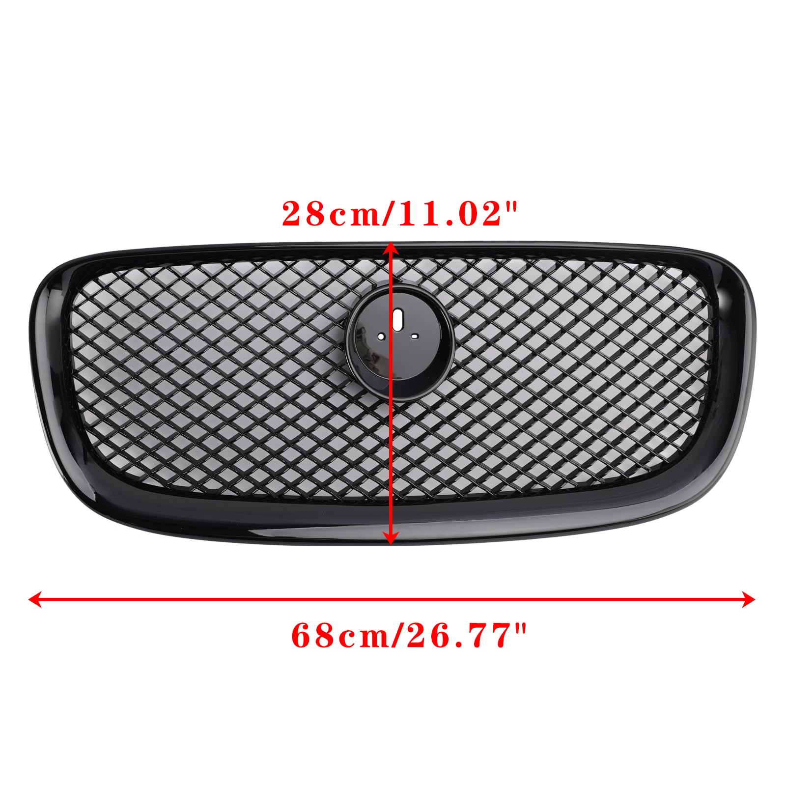 Griglia paraurti Anteriore XF-R Style Front Bumper Grille Fit for Jaguar XF 2012-2015 Gloss Black (No Logo)