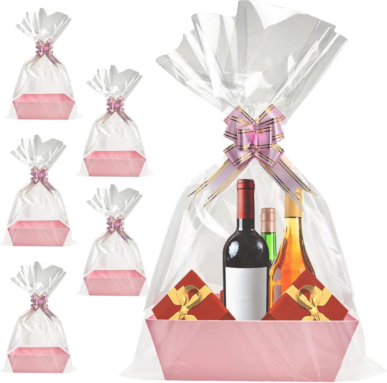 Basket For Gifts Empty, 5 Pk Pink Empty Gift Baskets To