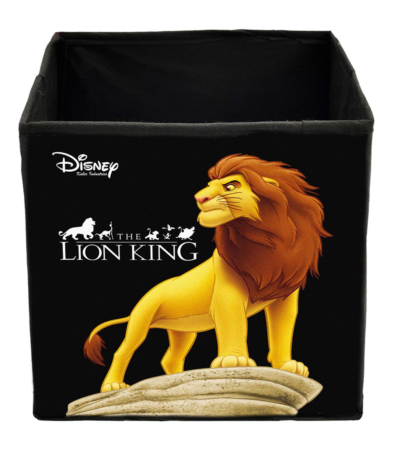 Kuber Industries Disney KUBMART10801 Składana kostka do przechowywania z włókniny z uchwytem do zabawek, książek, butów (czarno-brązowa, duża)