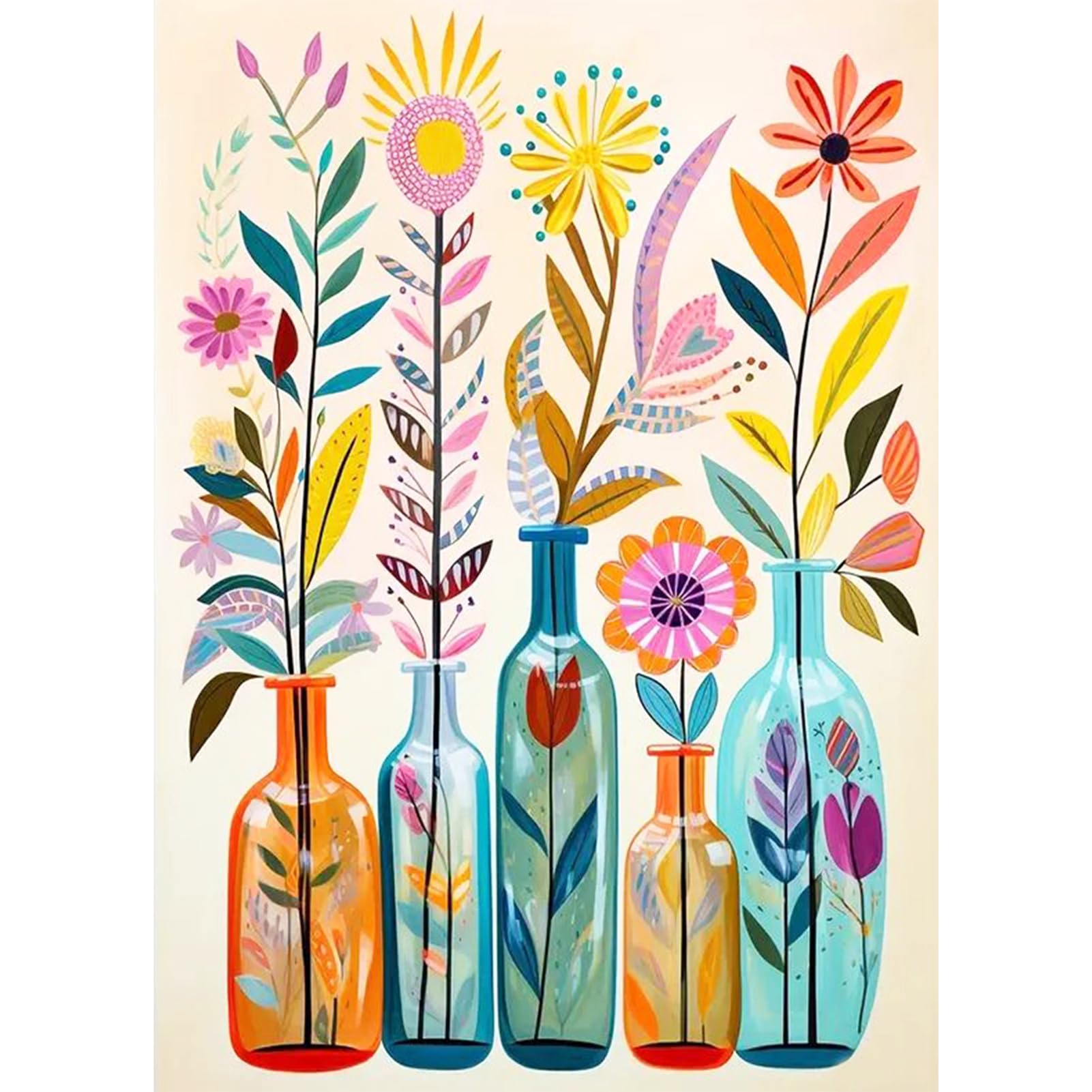 Jatok Cyan Diamond Art Kits Adults, Flower Diamond Painting Kits For Adults Beginners, Diy Full Drill Gem Art Kits Crafts Relax Home Wall Decor Gifts, 12X16in/30X40cm