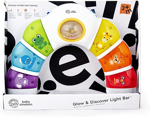 Miniatura 14 de Baby Einstein Glow & Discover Light Bar - Estación de actividad musical y juguete para el tiempo boca abajo, a partir de 3 meses Barra de luz Glow &