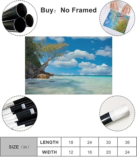 Miniatura 3 de NIUZWDE Arte de pared de playa, lienzo de playa, pósteres de playa, impresiones de playa, pinturas de naturaleza, mar, naturaleza, arte de pared,