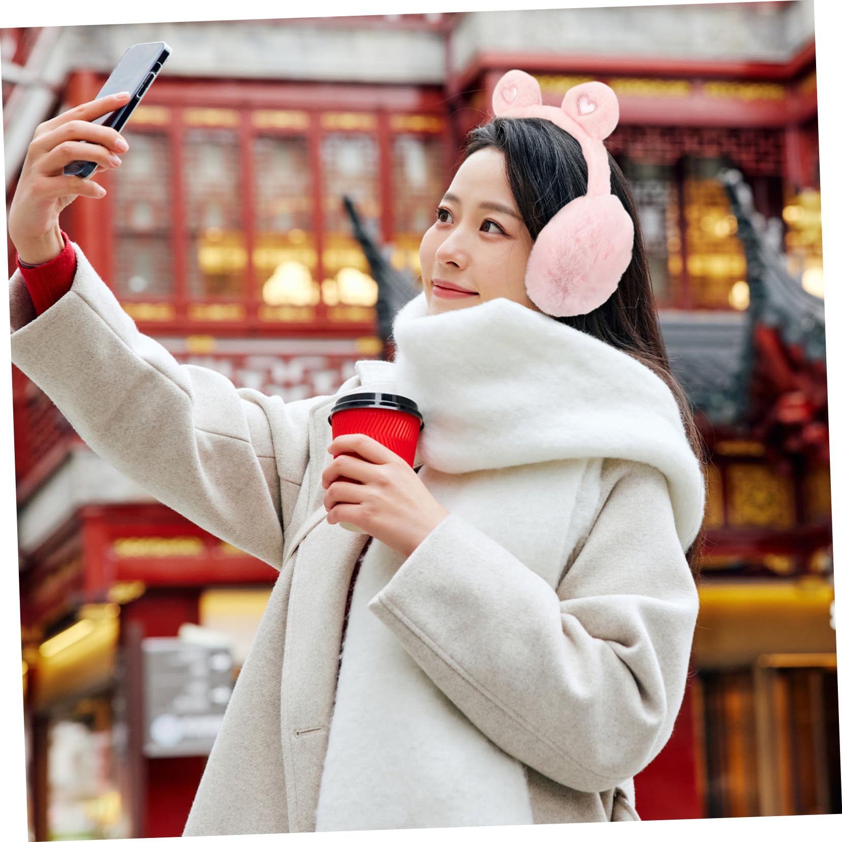 FRCOLOR Cute Earmuffs for Women Soft Plush Material Ear Protection Ideal for Cold Weather
