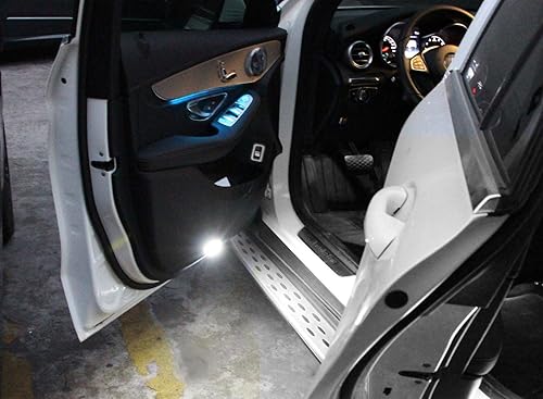 Miniatura 6 de iJDMTOY Luces LED blancas de cortesía para puerta lateraldebajo del asiento compatibles con Mercedes C, CLK, SLK, GLA, clase GLA, ideal como