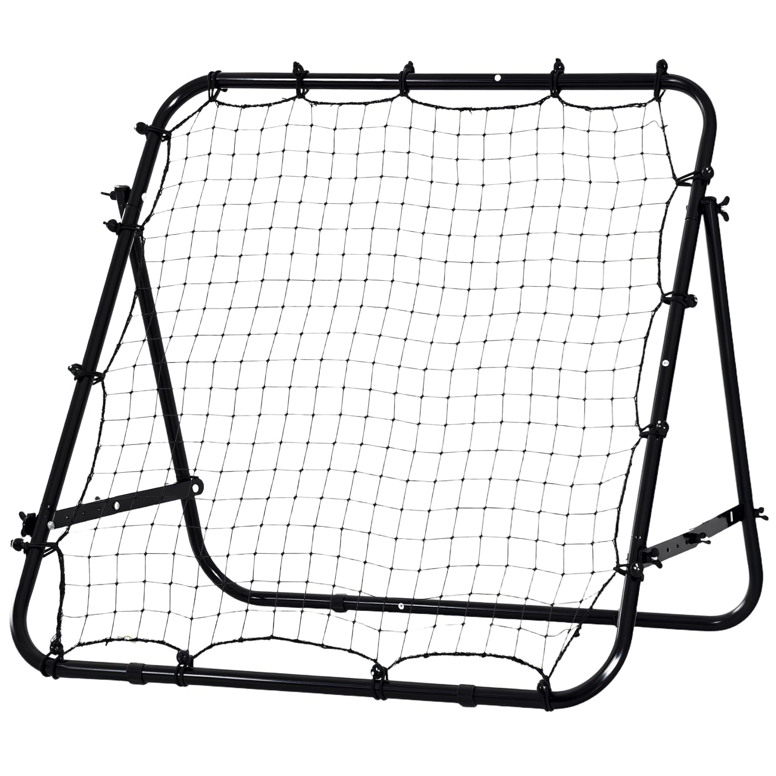 HOMCOM Football Rebounder Net, Adjustable Kickback Target Goal Teens Adults Training Aid for Multi-Sports Practise, Black