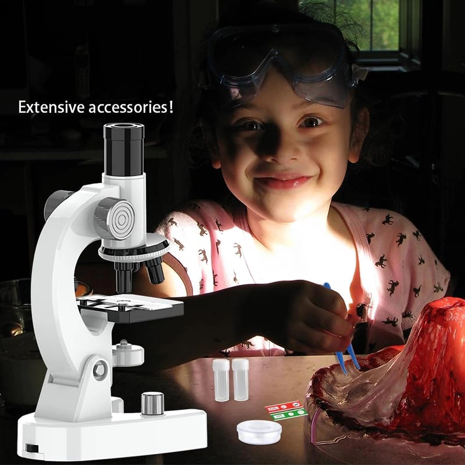 Up to 4800X Zoom Microscope for Children High Magnification Biological Science Educational Microscope with Films and Samples - Image 2