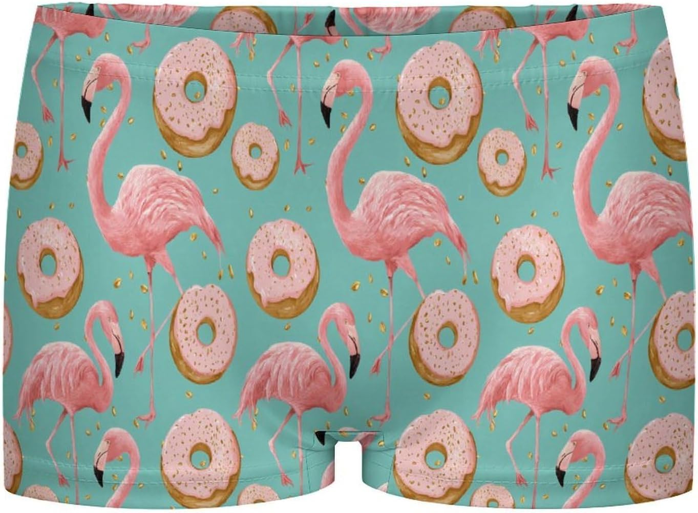Flamingo And Donuts Fashion Women's Boxer Briefs Breathable Underpants Trunks Stretch Underwear