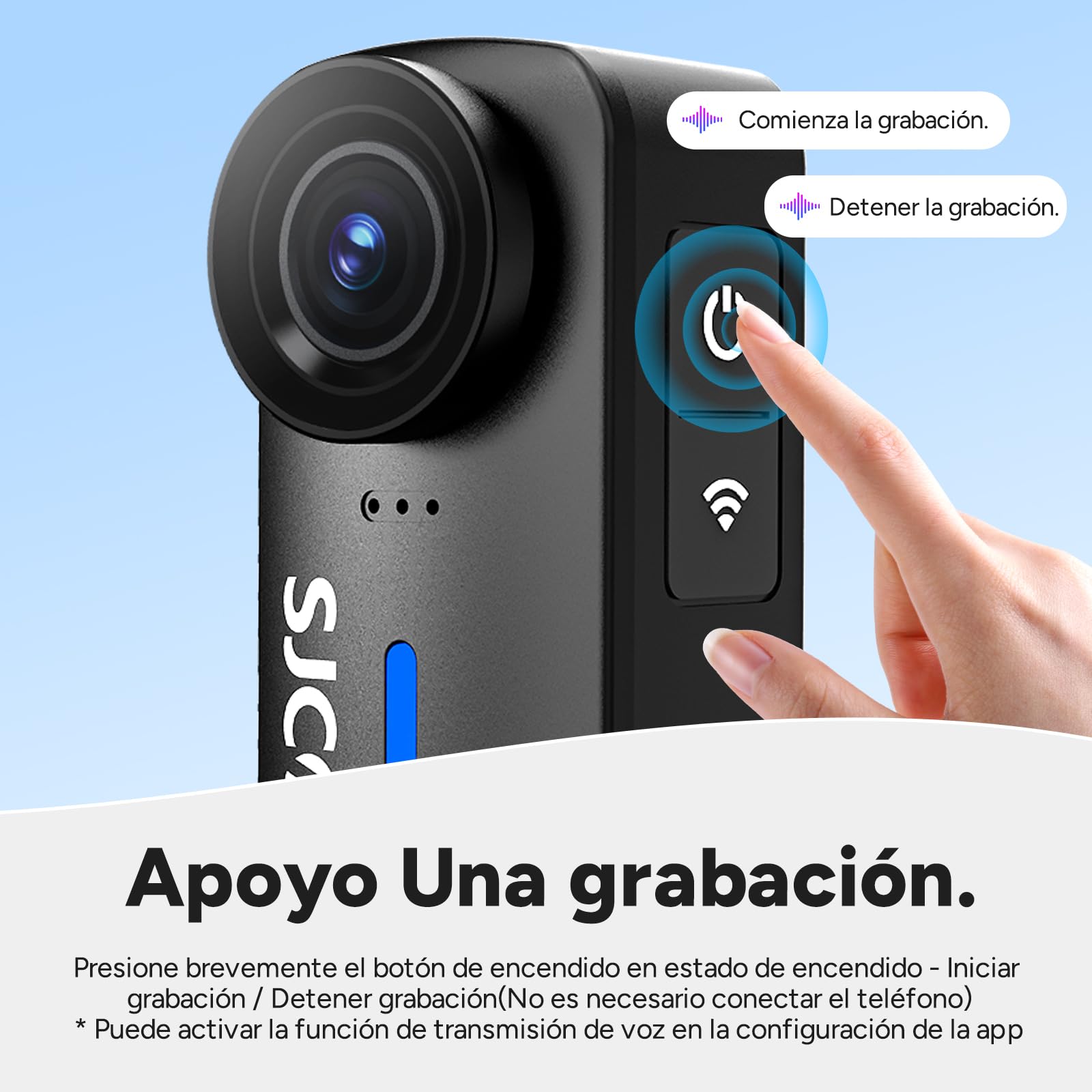 SJCAM C110Plus Cámara Vlogging 4K con Sin Tarjeta,Mini Body CAM Visión de 170°,Grabación de Audio & Vídeo,Estabilización de 6 Ejes,Zoom 8X,30M Impermeable,Cámara Deportiva para Moto,Viajes,Exteriores