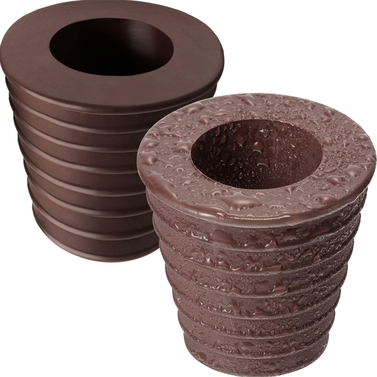 Pelopy Umbrella Cone Wedge Fits Umbrella Pole Diameter 1.5 Inch/ 38 mm, for Patio Table Hole Opening or Parasol Base Stand 1.94 to 2.7 Inch (2, Dark Brown)