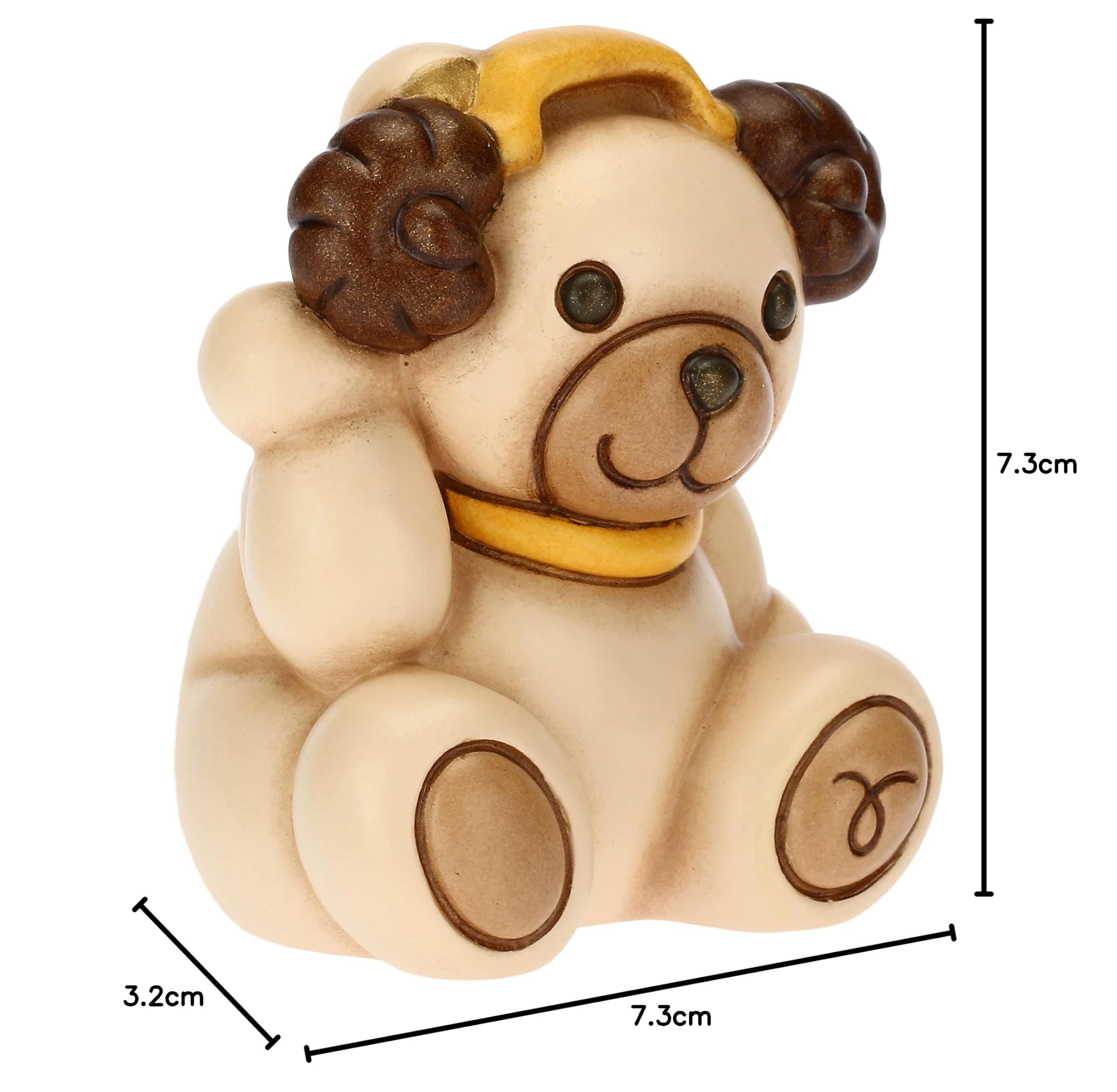 Zodiaco Teddy Stars Decor Icona Zodiacale Capricorno THUN - Teddy Stars In Ceramica Dipinta A Mano, 6.5x5.5x7.3cm Icona Zodiaco Capricorno
