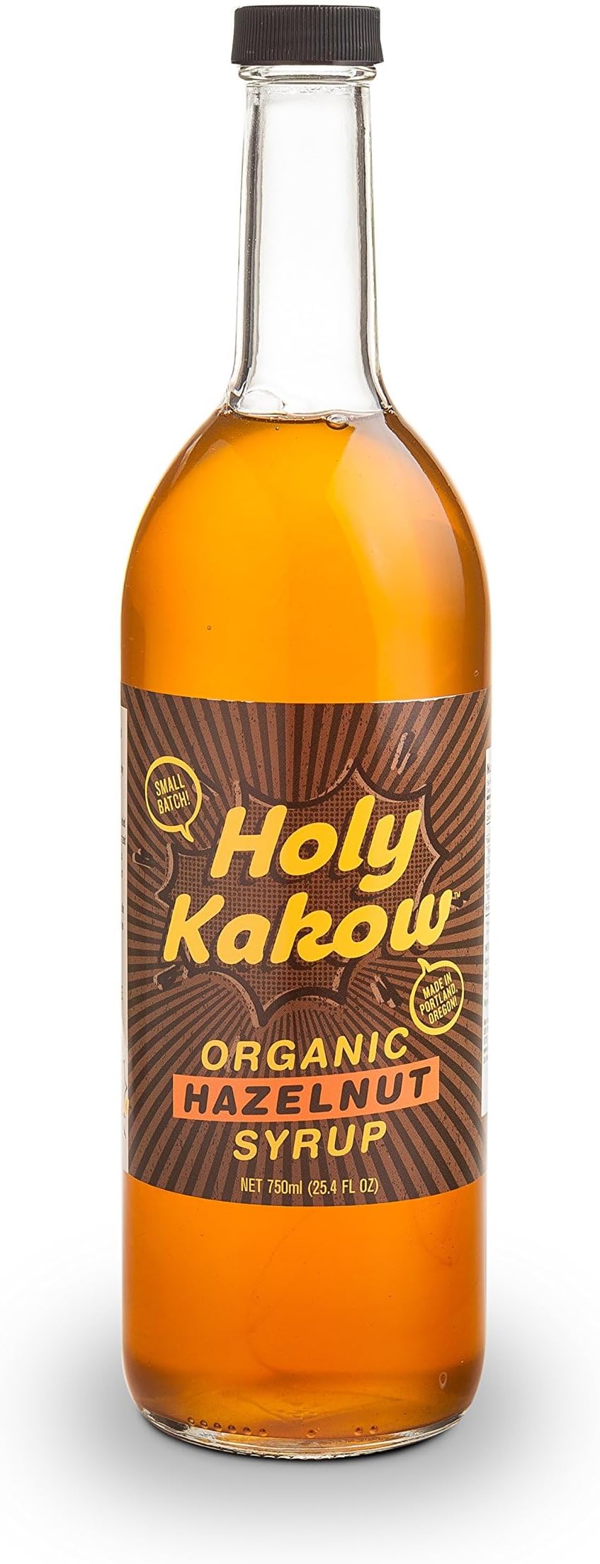Holy Kakow Cafe Organic Hazelnut Syrup, Vegan and Gluten Free - 750 Ml | Hazelnut Coffee Syrup, Organic Syrup for Coffee, Latte, Cocktail and Shake, Real Food Ingredients