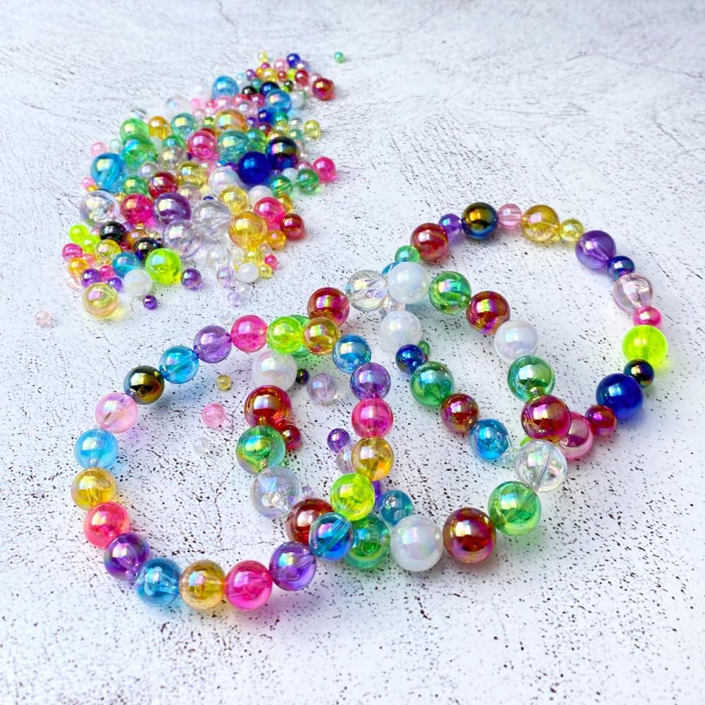 Jmassyang 100 Pieces 12mm Glossy Acrylic Round Beads AB Color Spacer Bubble Bead Plastic Crafts Bead for DIY Necklaces Bracelets Earrings Jewelry Making (Mixed Colors) - Image 6