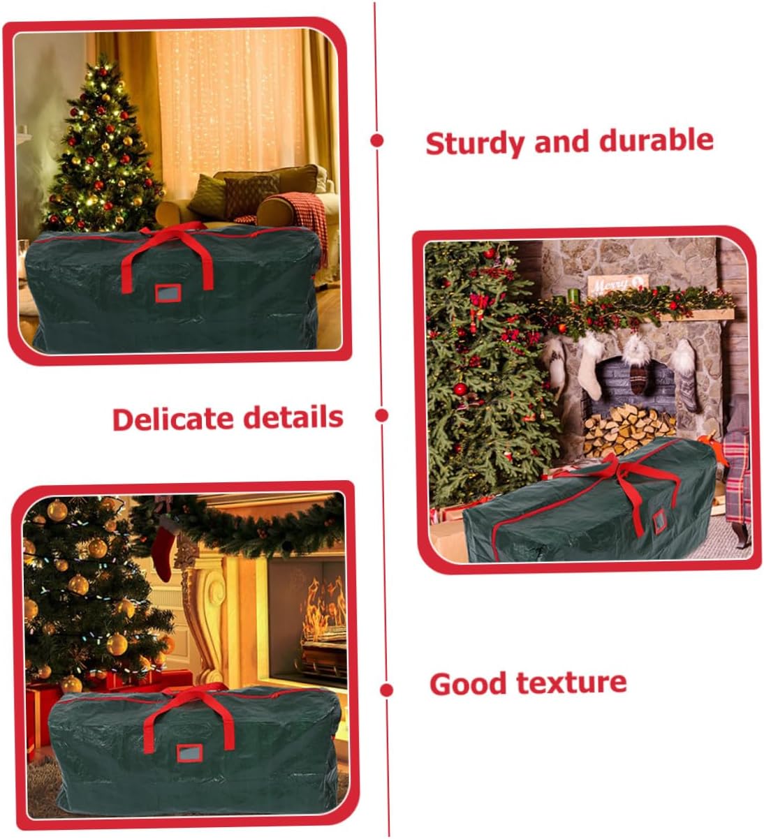 Waterproof Christmas Tree Storage Bag 65x15x30in Green Dustproof Tree Pouch with Handles for Holiday Décor Organization