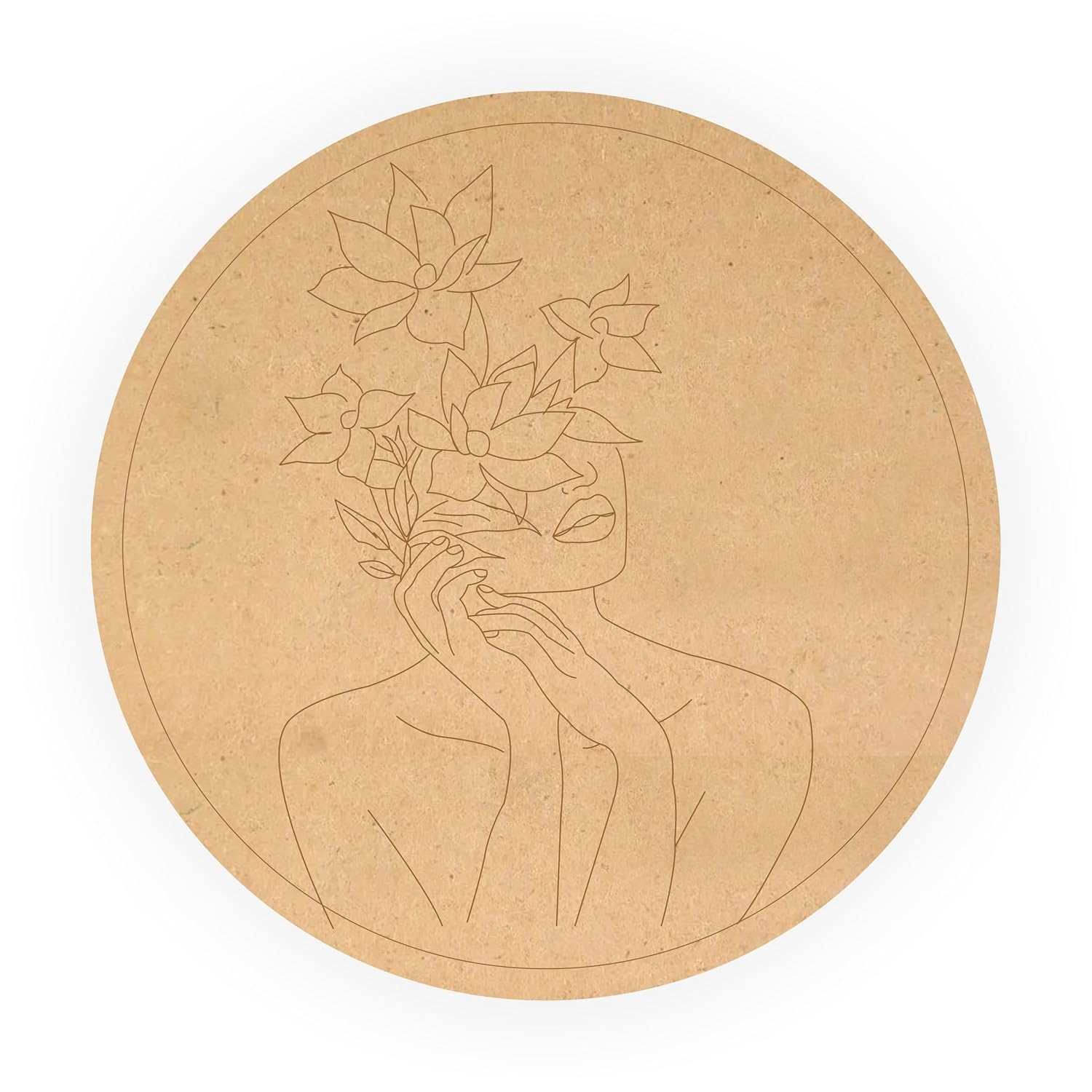 Visaan 1 Pcs Flower Lady Art Pre Marked MDF Cutout for Crafts Work 7.5 * 7.5 inch-image-32