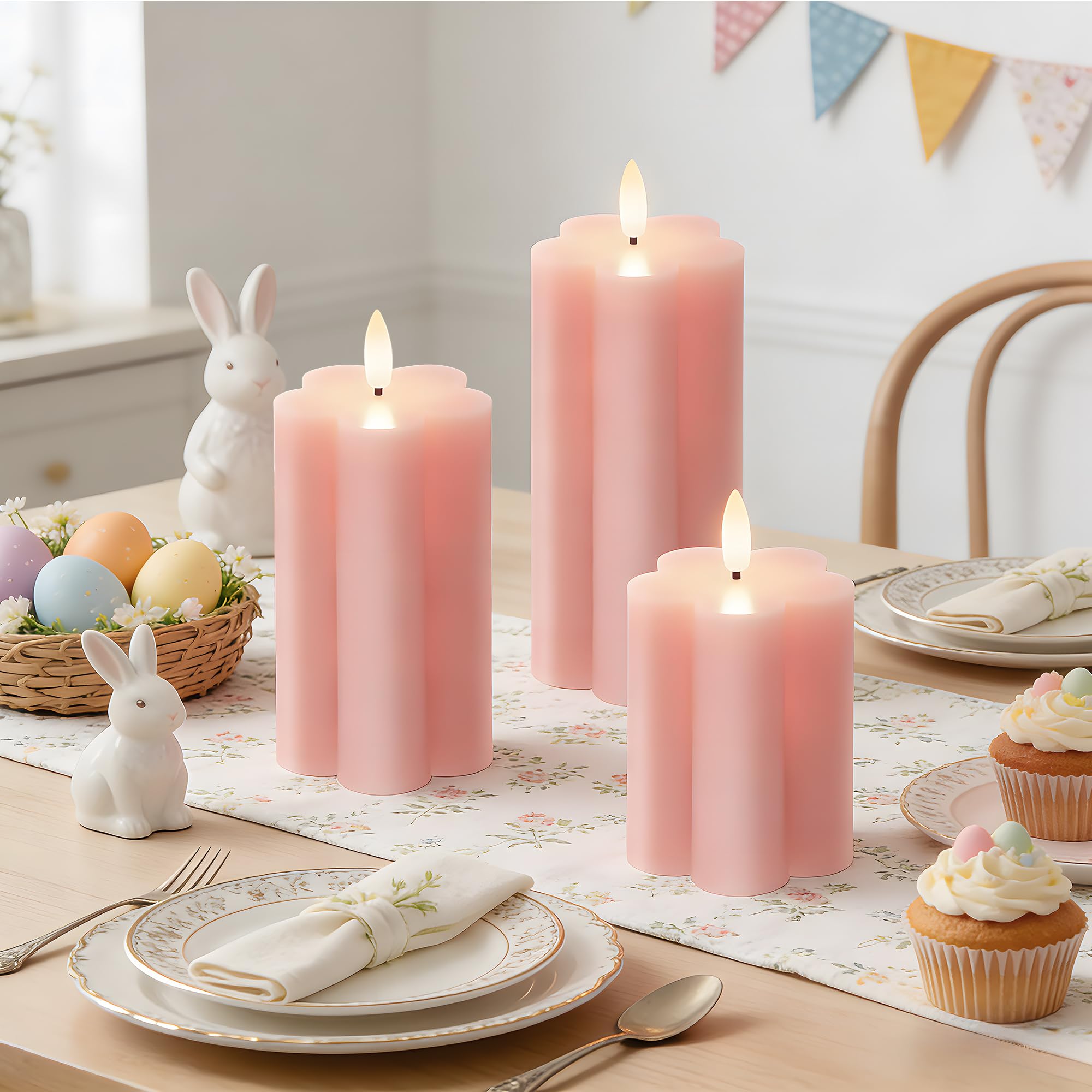 Candele a LED senza fiamma, in vera cera, con timer e telecomando, per uso interno, 7,6 x 10,2 cm, 7,6 x 12,7 cm, 7,6 x 15,2 cm, set da 3 pezzi