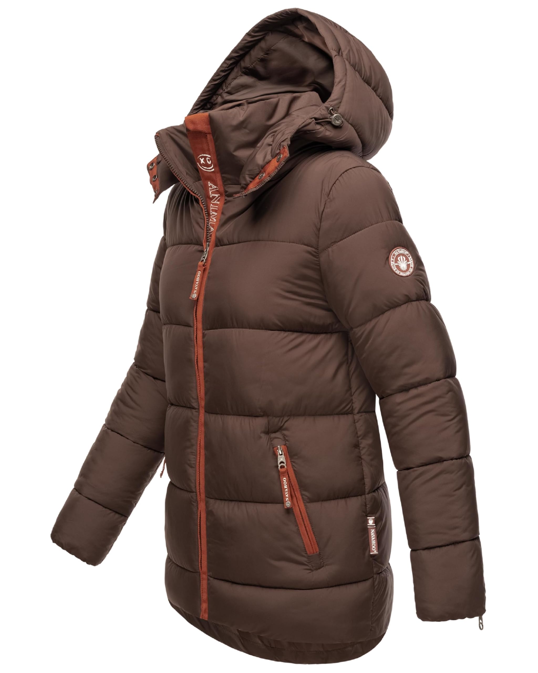 Navahoo Damen kurze Winterjacke Steppjacke warm mit abnehmbarer Kapuze Wattewölkchen XS-XXL