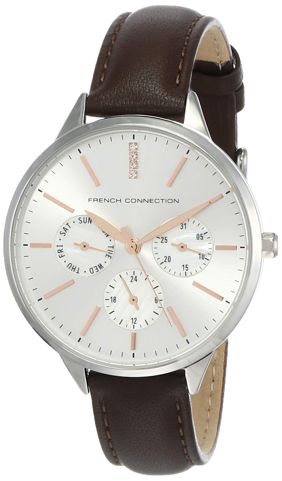 French Connection Leather Analog Silver Dial Womens Watch-Fc150Br (B08JM5CDD4) Amazon Price History, Amazon Price Tracker