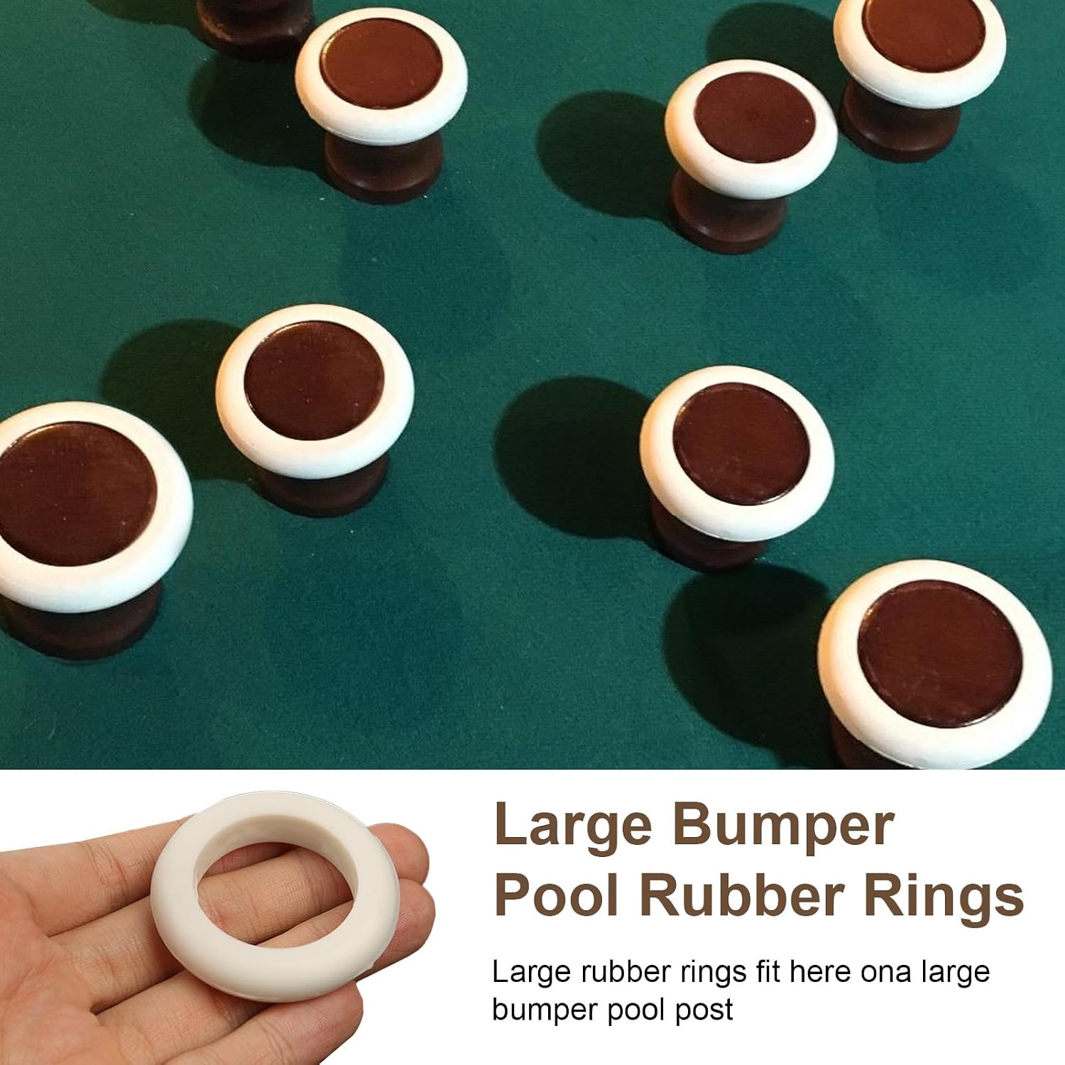 Large Bumper Pool Rubber Rings,Bumper Pool Table Replacement Parts Fit Bumper Pool Table, Brought New Life to Old Hard Bumpers-12 Pack-White