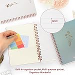 3 PCS Carnet de notes pour femmes en œsthétique spirale, recouvrir le Collège droit Ligne horizontale Notebook, beau carnet de journaux avec des pages de poche, des livres de notes hommes et femmes, 3 Couleurs