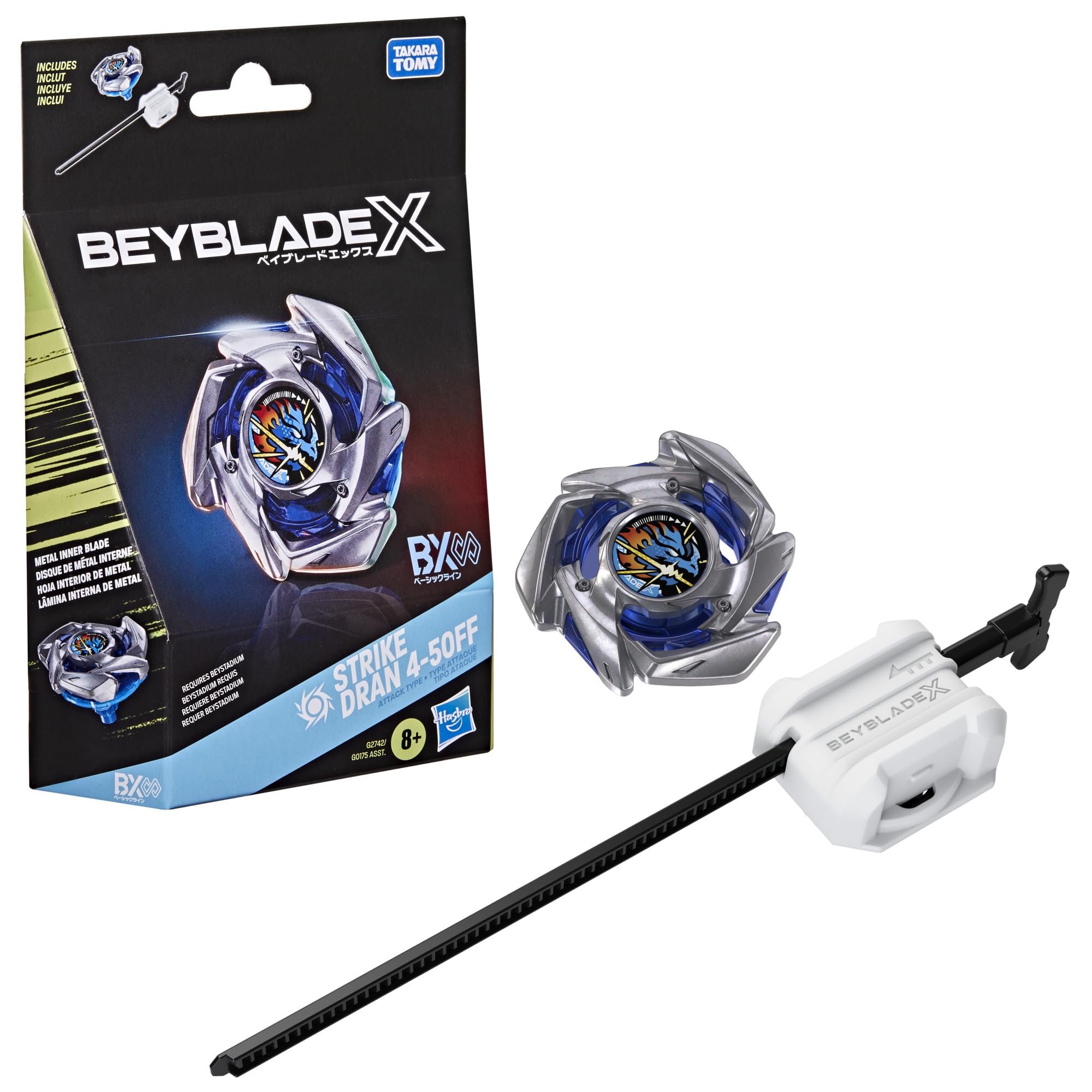Beyblade X, set Starter Pack Strike Dran 4-50FF BX Infinity con trottola di attacco e lanciatore di Takara Tomy, trottole da combattimento giocattolo, dagli 8 anni in su