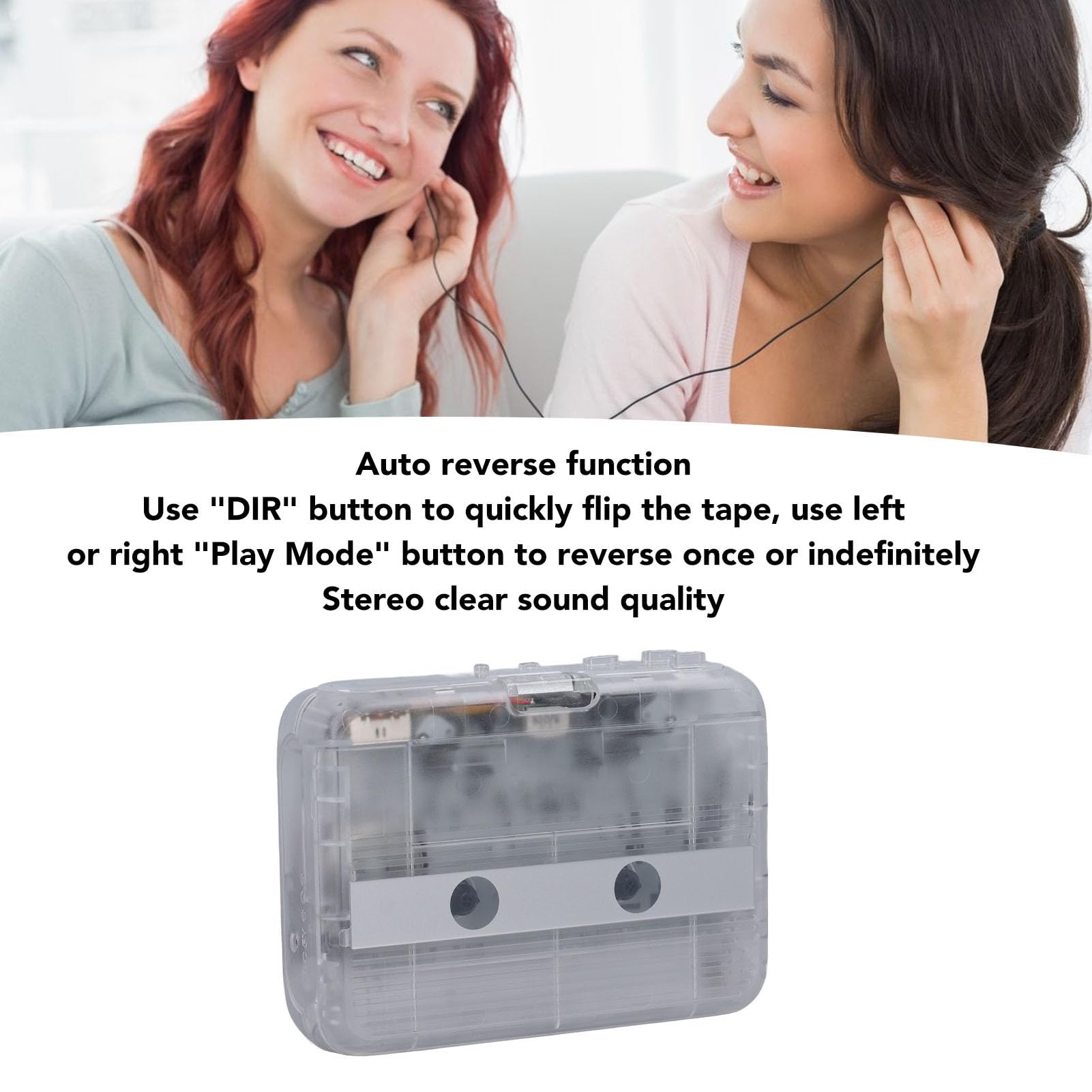 Registratore a Lettore a Cassette Bluetooth Portatile con Altoparlante Incorporato, Microfono, Jack per Cuffie da 3,5 Mm, Lettore a Cassetta Audio con Alimentazione Automatica,