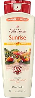 Old Spice Cleansing Body Wash for Men, 24/7 Shower Fresh with Lasting Scent, Moisturize & Renew, Gentle on Skin, Vitamin B3, Sunrise with Peach + Mandarin Peel Scent, 18 oz