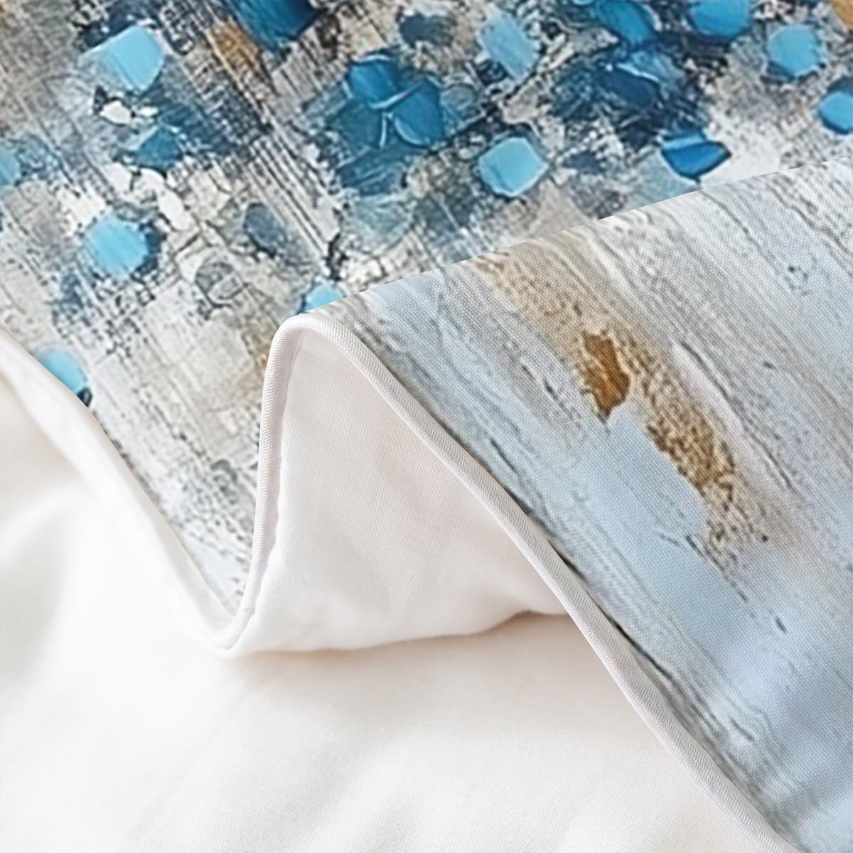 Feelyou Tree Branches Bedding 100% Cotton Duvet Cover Set Full Size Tree of Life Bedding Set Decor Nature Theme Comforter Cover Set Botanical Bedspread Cover Blue Bedroom Bedclothes,No Comforter