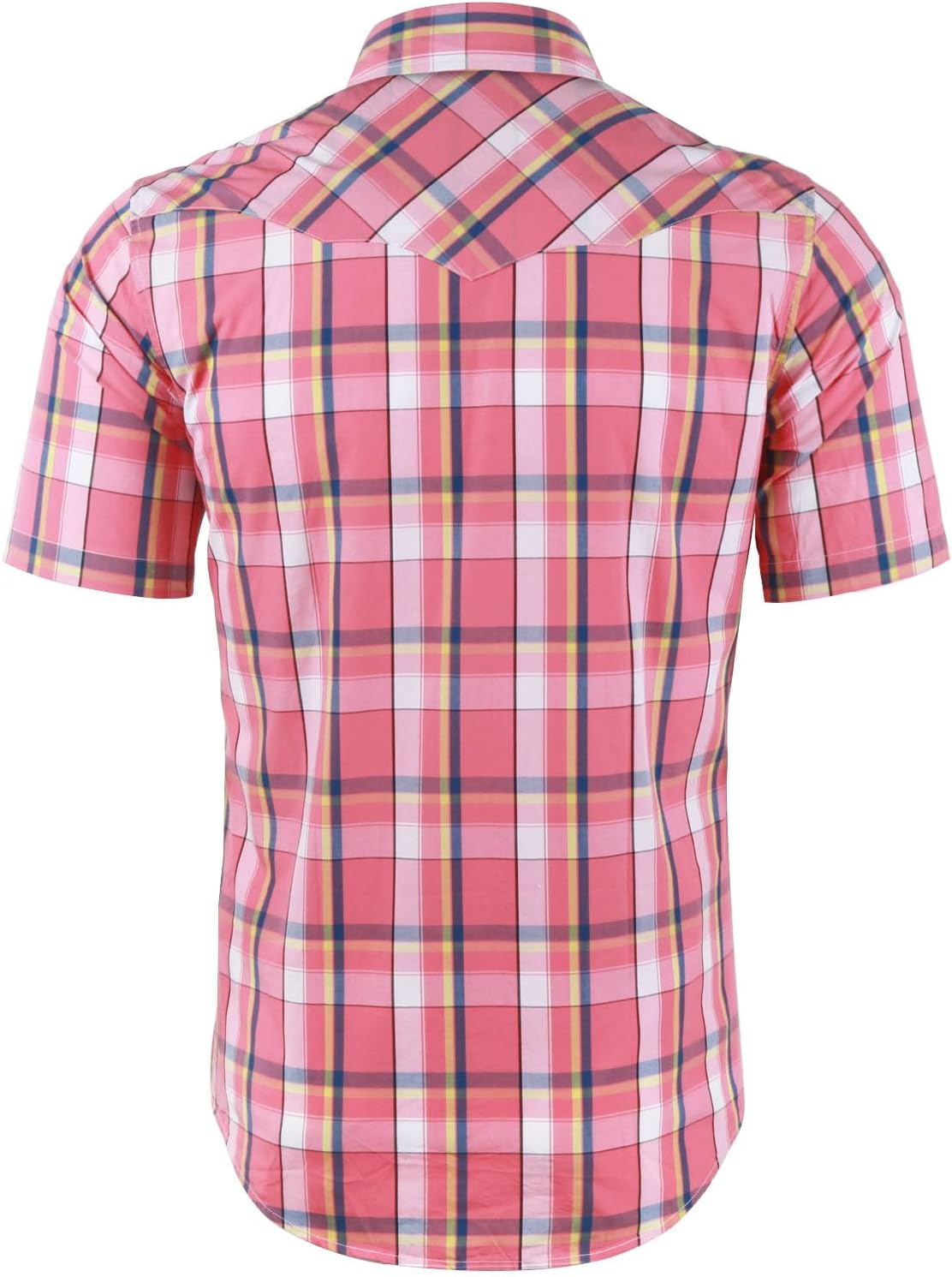 NUTEXROL Mens Short Sleeve Plaid Button Down Shirt Western Casual Shirts with Two Pockets - Image 2