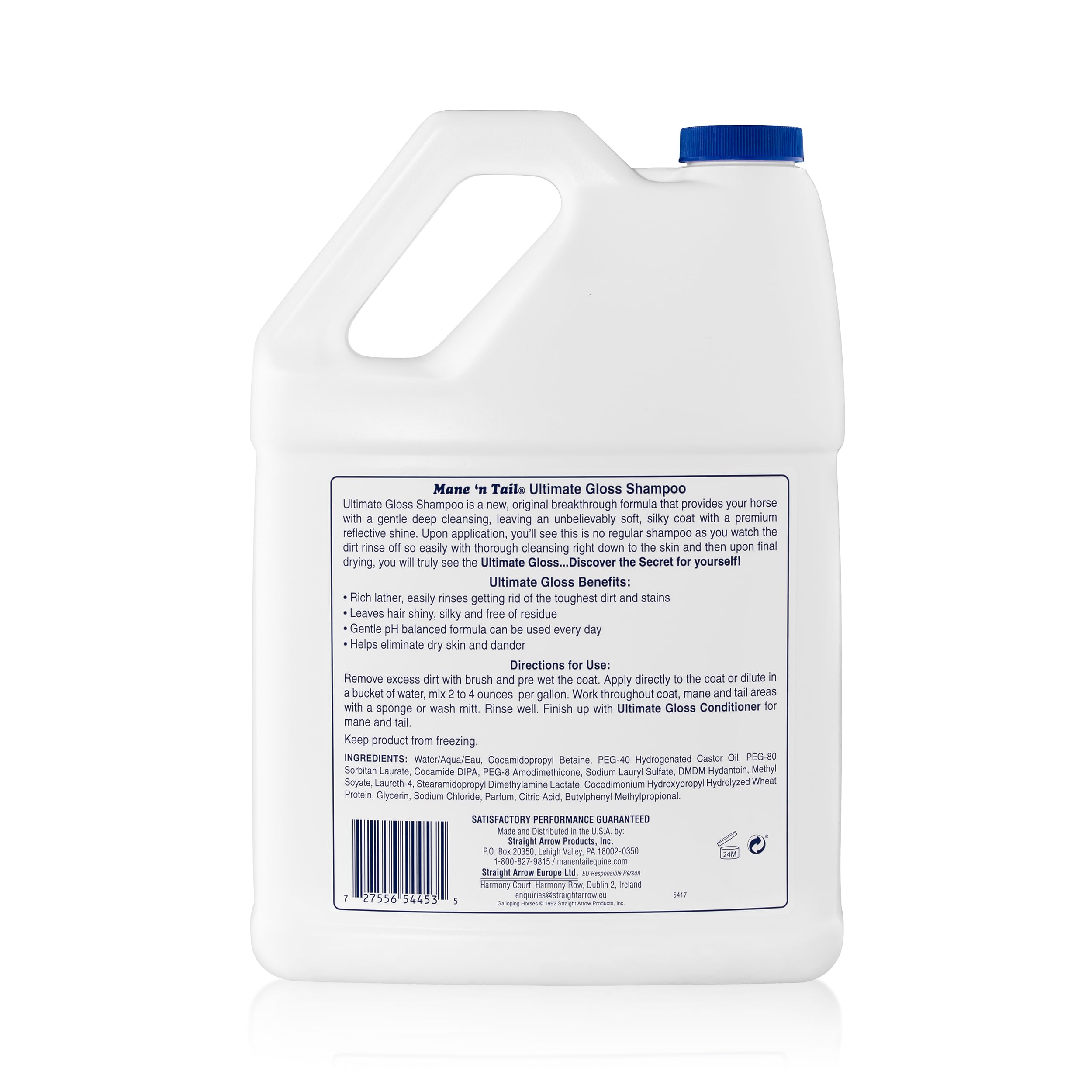Mane 'n Tail Ultimate Gloss Shampoo 1 Gallon – Deep Cleansing for Unbelievably Soft, Silky Coat with Premium Reflective Shine