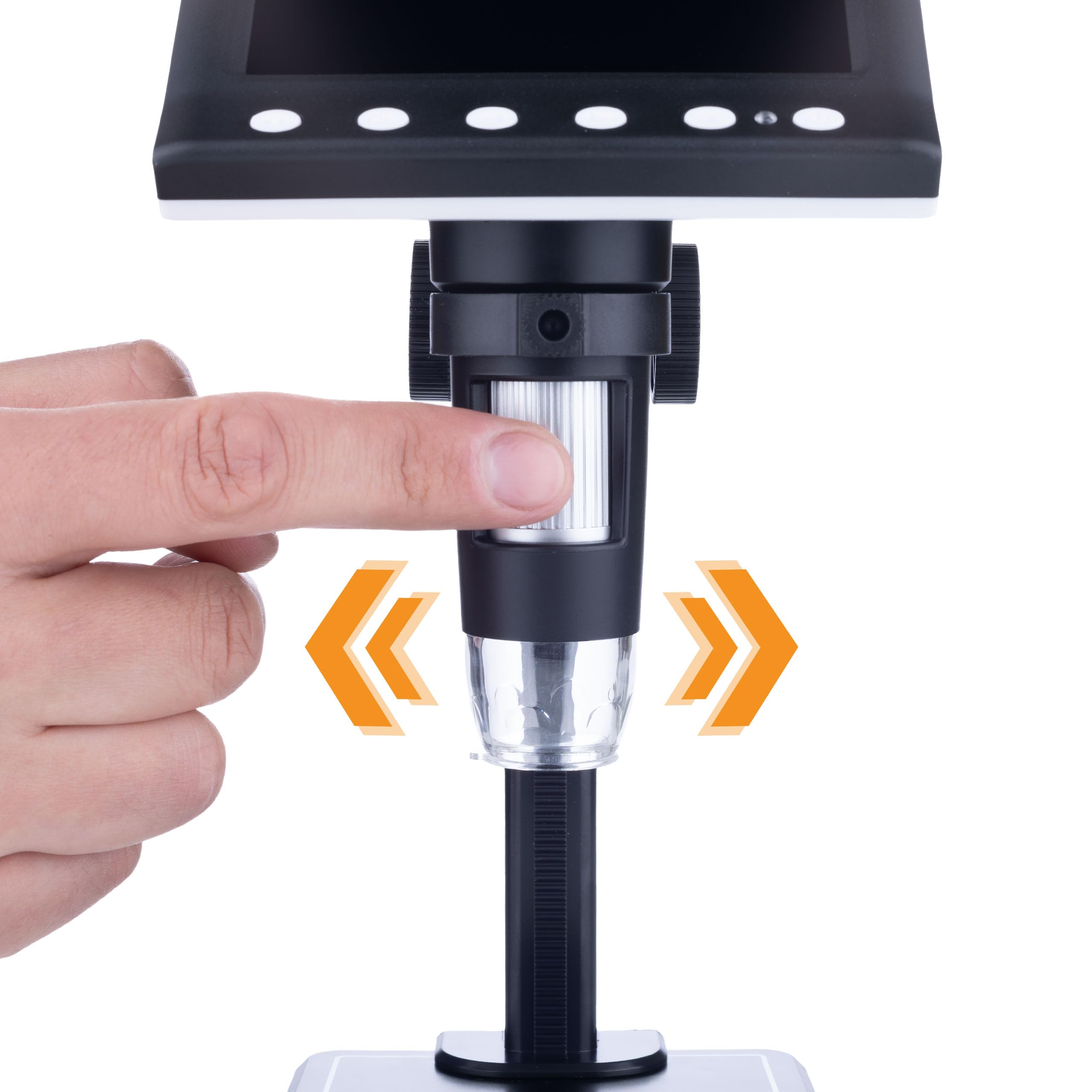 Rosfix Microscopio Digital DM7-B1 - Pantalla LCD 4.3" 50X-1000X 8 LED USB MicroSD | Para Electrónica, Joyería, Biología, Didáctica | Microscopio Portátil Profesional