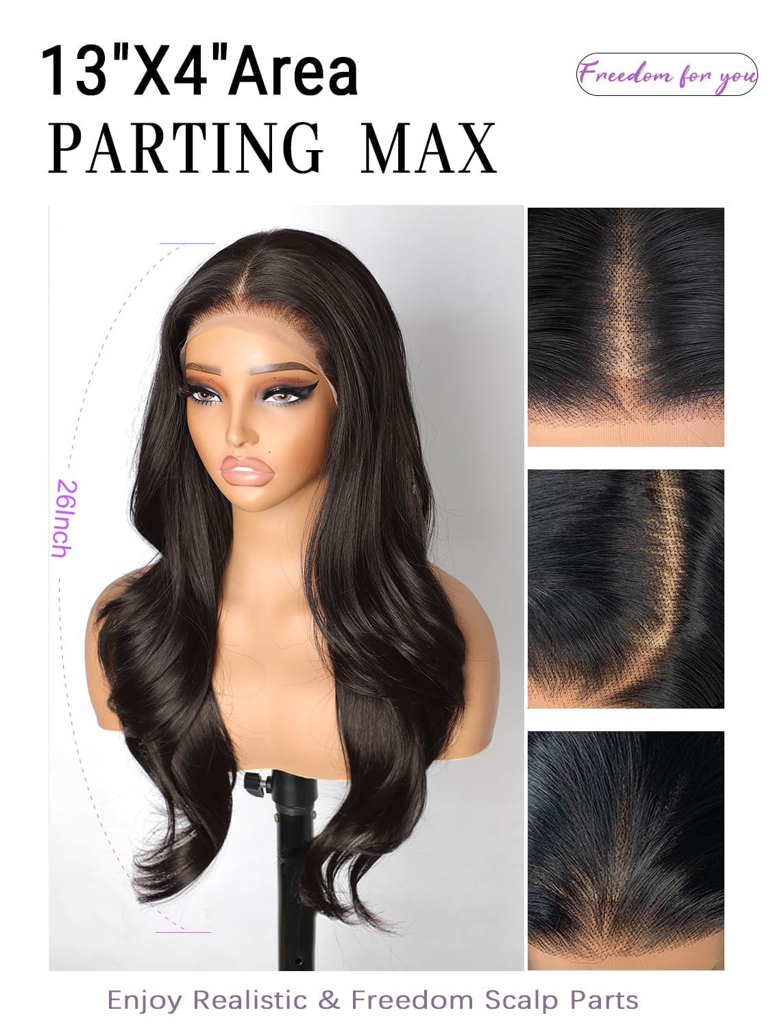 Amazon.com : 13×4 Chocolate Brown Lace Front Wigs for Women 26