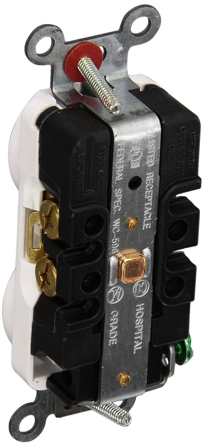 Hubbell Wiring Device-Kellems HBL8300HW Receptacle, Duplex, 20A, 5-20R, 125V, White (HUBHBL8300HW)