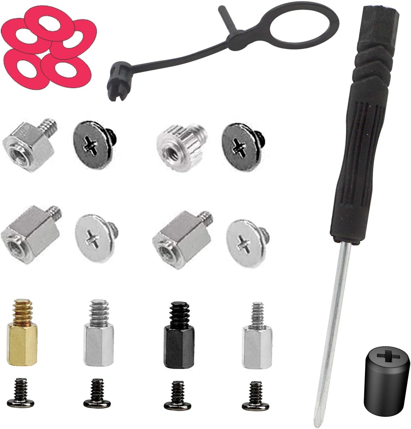 M.2 SSD Screw Set PC Motherboard Screws Spacers for Asus Gigabyte ASRock Msi and More, Includes Mounting Screws, Spacers & Nuts for NVMe, SATA SSD, Motherboard & M.2 Drive Installation, 21pcs