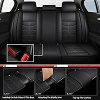 Vista 24 de URINOVET Funda de cuero para asiento de automóvil, fundas de asiento de lujo impermeables para KIA Forte Koup 2010-2016 (juego completo, café)